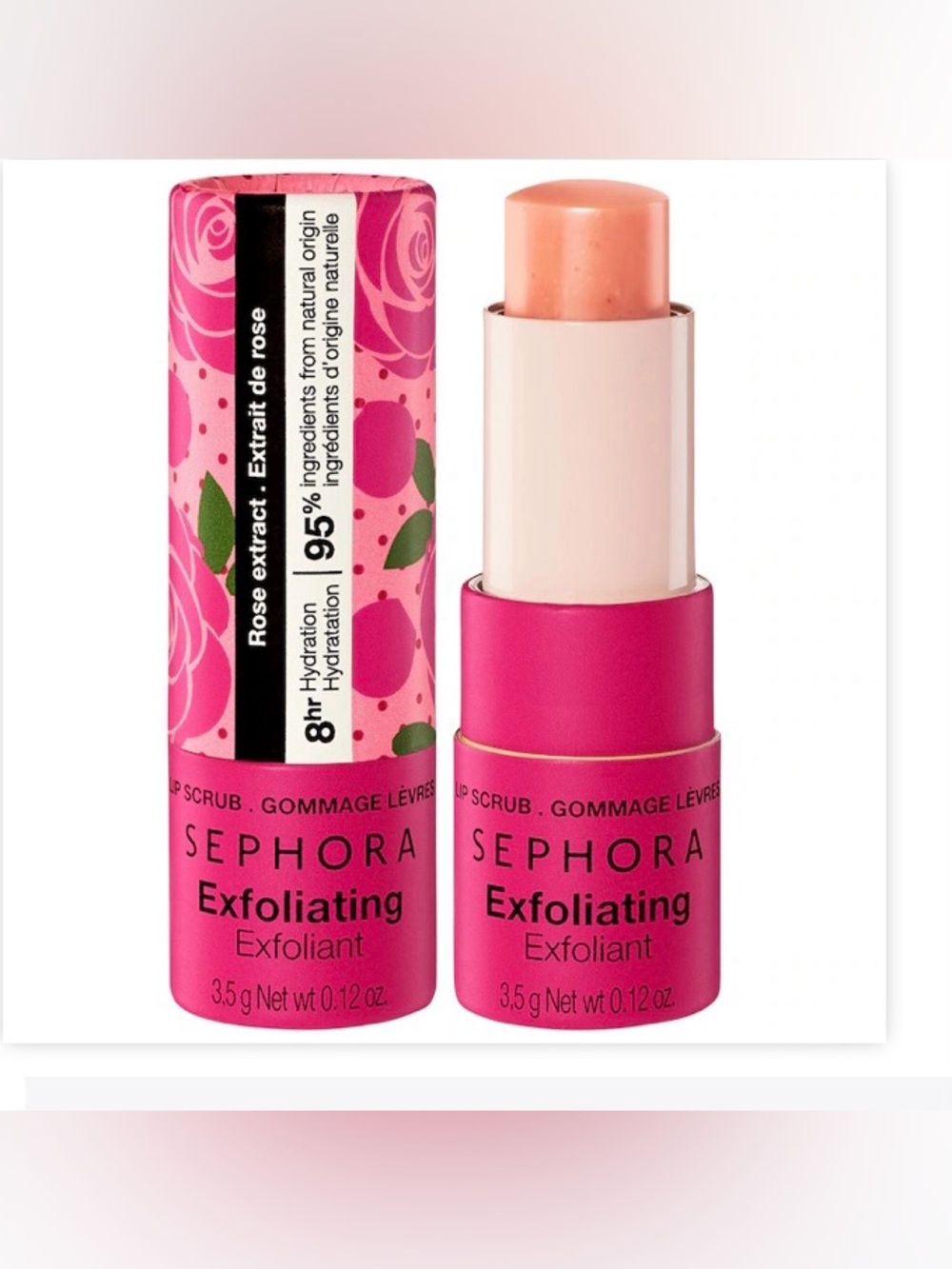 SEPHORA Collection Exfoliating Lip Scrub ROSE 0.12 Oz full size